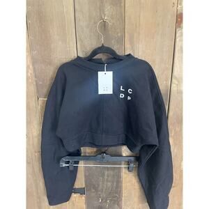 Les Coyotes de Paris LCDP Logo Cropped Black Sweatshirt Size 12